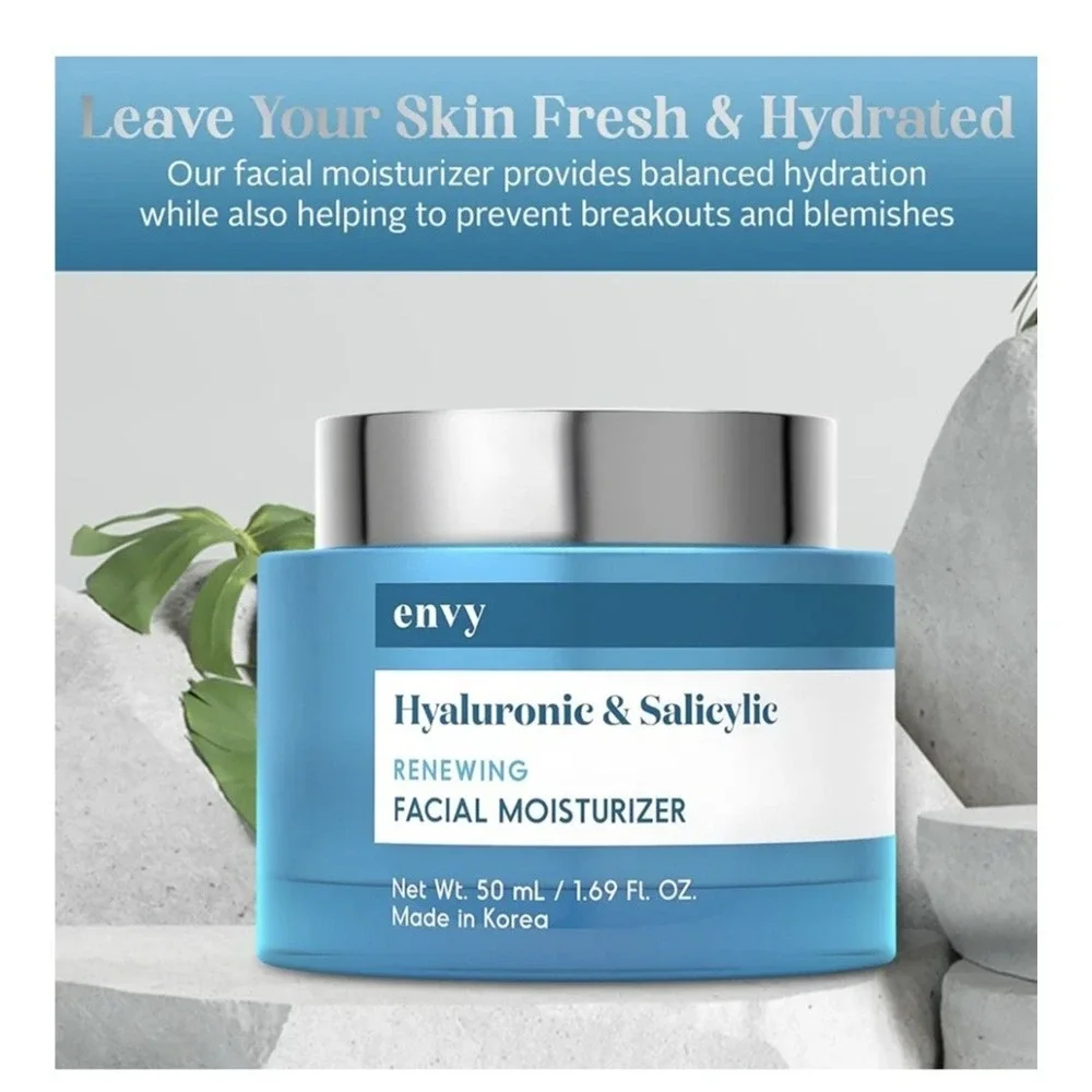 ENVY Hyaluronic & Salicylic Acid Facial Moisturizer 1.69 fL‎ oz NEW